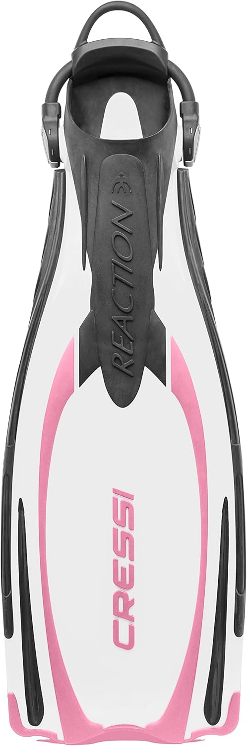 Cressi Reaction EBS Fins - Hochleistungstauchflossen mit EBS Strap XS/S (36/39) Weiss/Rosa, XS/S (36