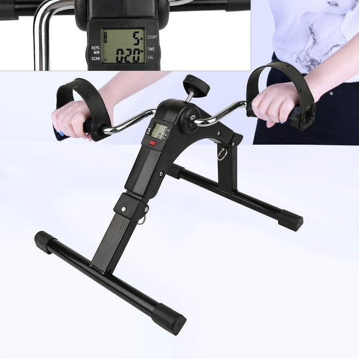 Supfine Mini Heimtrainer, Faltbarer Arm- und Beintrainer mit LCD-Display, 50x37x23.5cm, Verstellbare