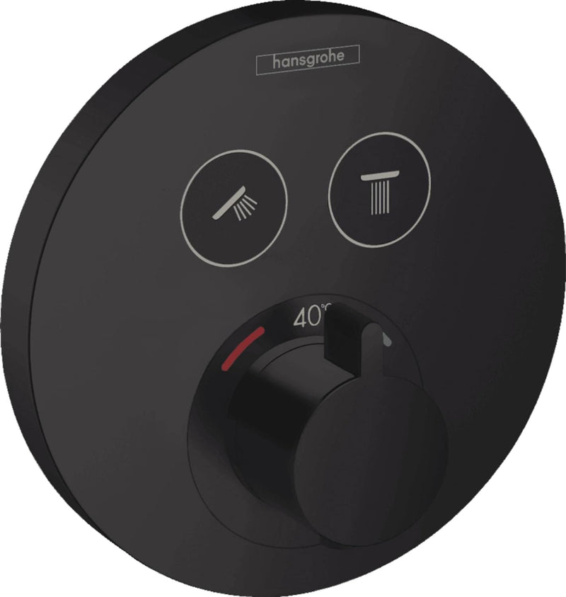 hansgrohe Unterputz Thermostat ShowerSelect S, für 2 Funktionen, Mattschwarz Mattschwarz 2 Funktione