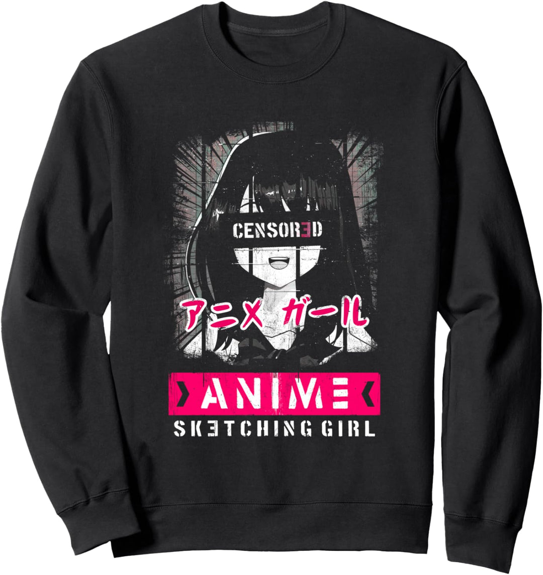 Japanisches Cosplay Mangaka Manga Zeichnen Goth Anime Girl Sweatshirt