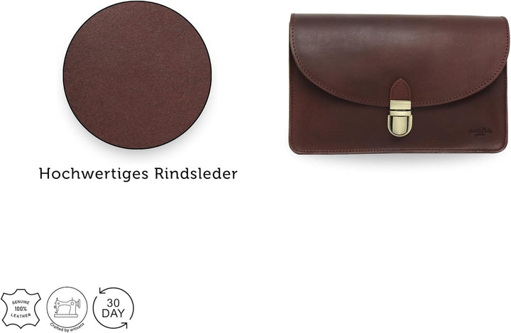 Gusti Handtasche Leder - Zoey Damen Umhängetasche Ledertasche Leder Rot, Rot