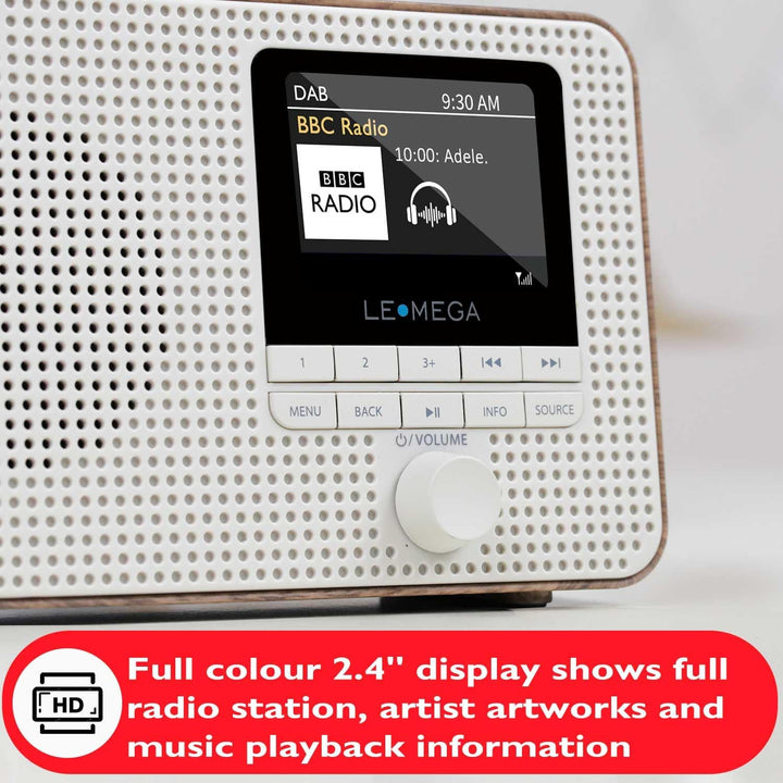 LEMEGA IR1 Tragbares WiFi Internetradio,DAB/DAB+/FM Digitalradio,Bluetooth,Doppelwecker,Schlaf-Snooz