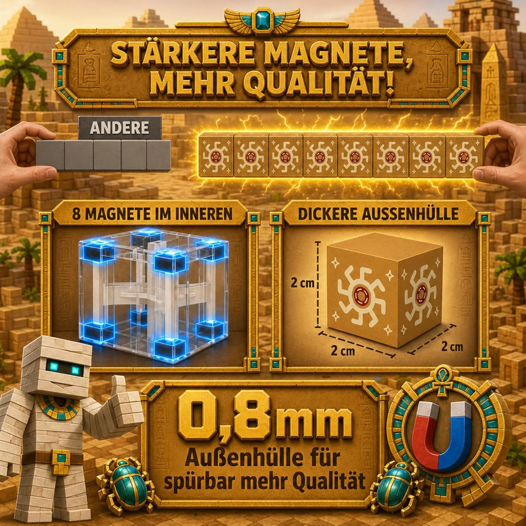 Spiele Kontor Magnetische Bausteine Ägypten - 80 Stück Magnetbausteine | Kinderspielzeug für Jungen