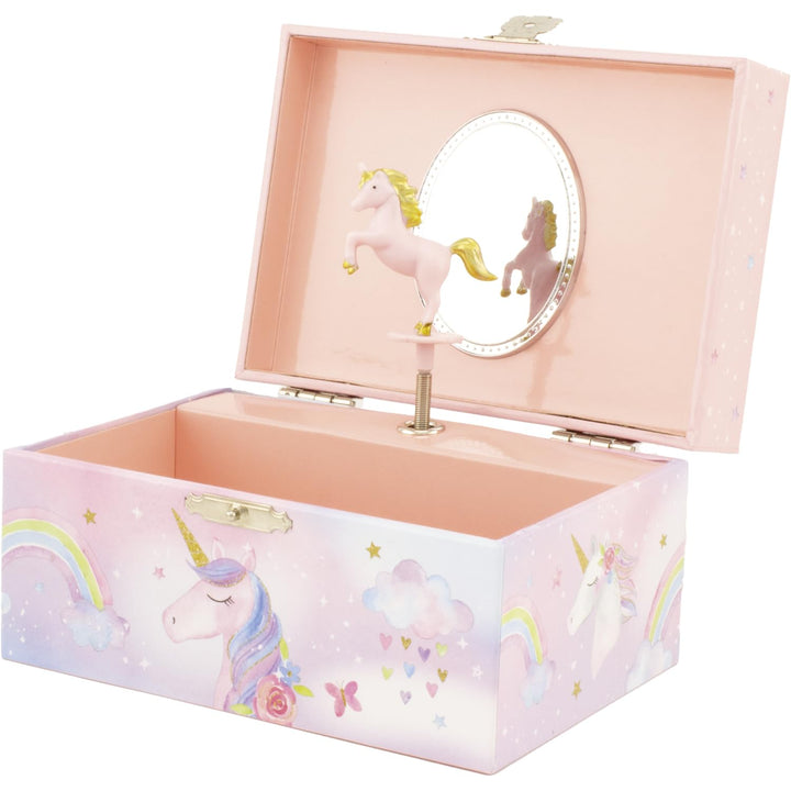 Ulysse Couleurs d'Enfance Musikkoffer Einhorn Regenbogen: Schmuckbox für Mädchen ab 3 Jahren, Rosa,