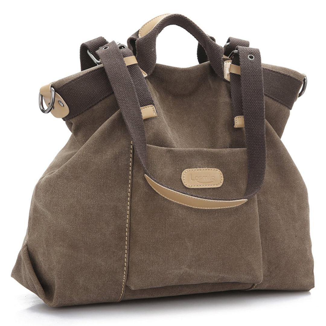 LOSMILE Damen Canvas Schultertasche Rucksack Gross,Handtasche Vintage umhängetasche Anti Diebstahl T