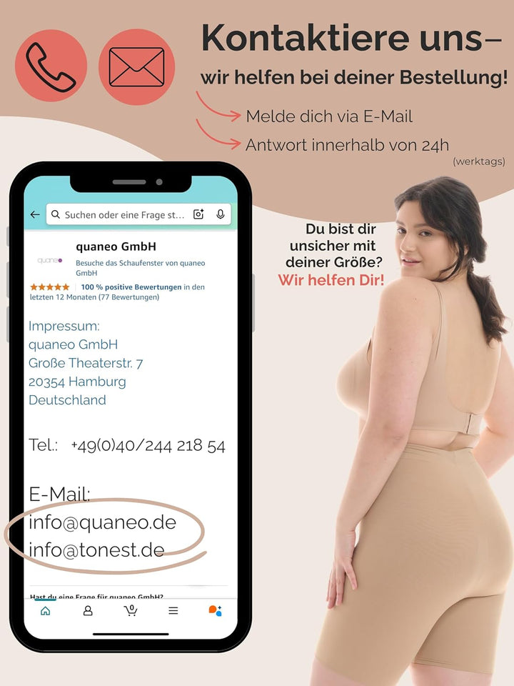 TONEST Shapewear Damen - Bauchweg Shaping-Miederhose - Mid Waist - extra stark-formend - Kompression