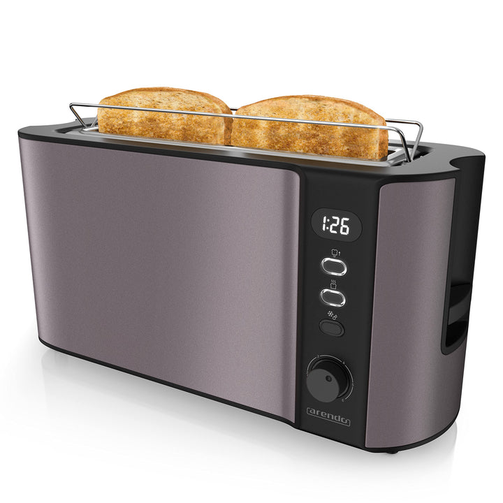 Arendo - Toaster Langschlitz 2 Scheiben - Defrost Funktion - 1000W - Doppelwandgehäuse - Integrierte