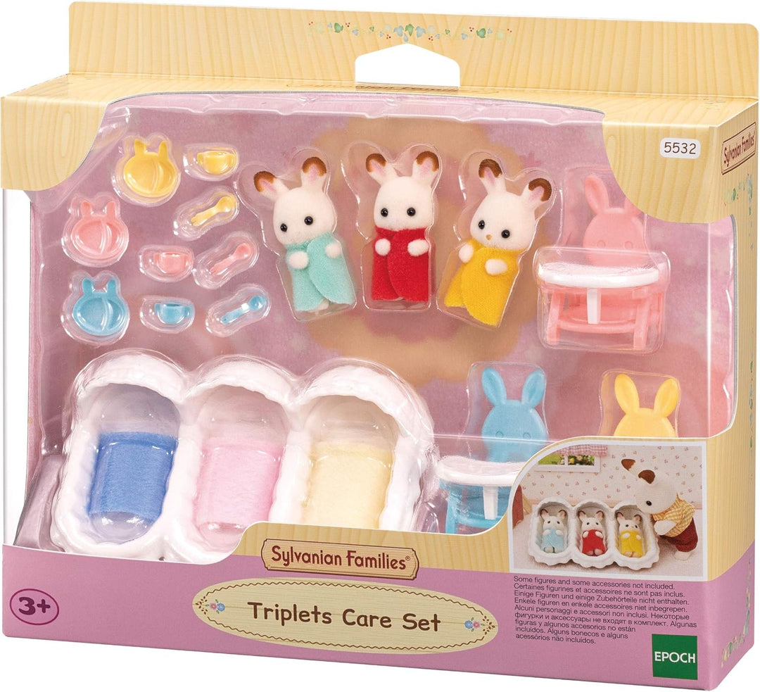 Sylvanian Families L5532 Erstausstattung für Drillinge - Puppenhaus Spielset & 5534 Babybett mit Mob