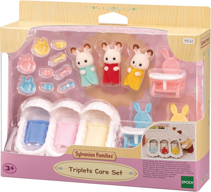 Sylvanian Families L5532 Erstausstattung für Drillinge - Puppenhaus Spielset & 5534 Babybett mit Mob