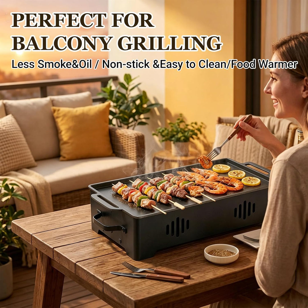 Warmhalteplatte fürs Grillen, BBQ Warmhalteplatte Teelicht, Warmhaltebehälter für Essen & Grillgut,