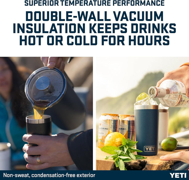 YETI Rambler Thermobecher 10 oz (295 ml) Black Forest Green – Kaffeebecher To Go, Thermotasse mit ab