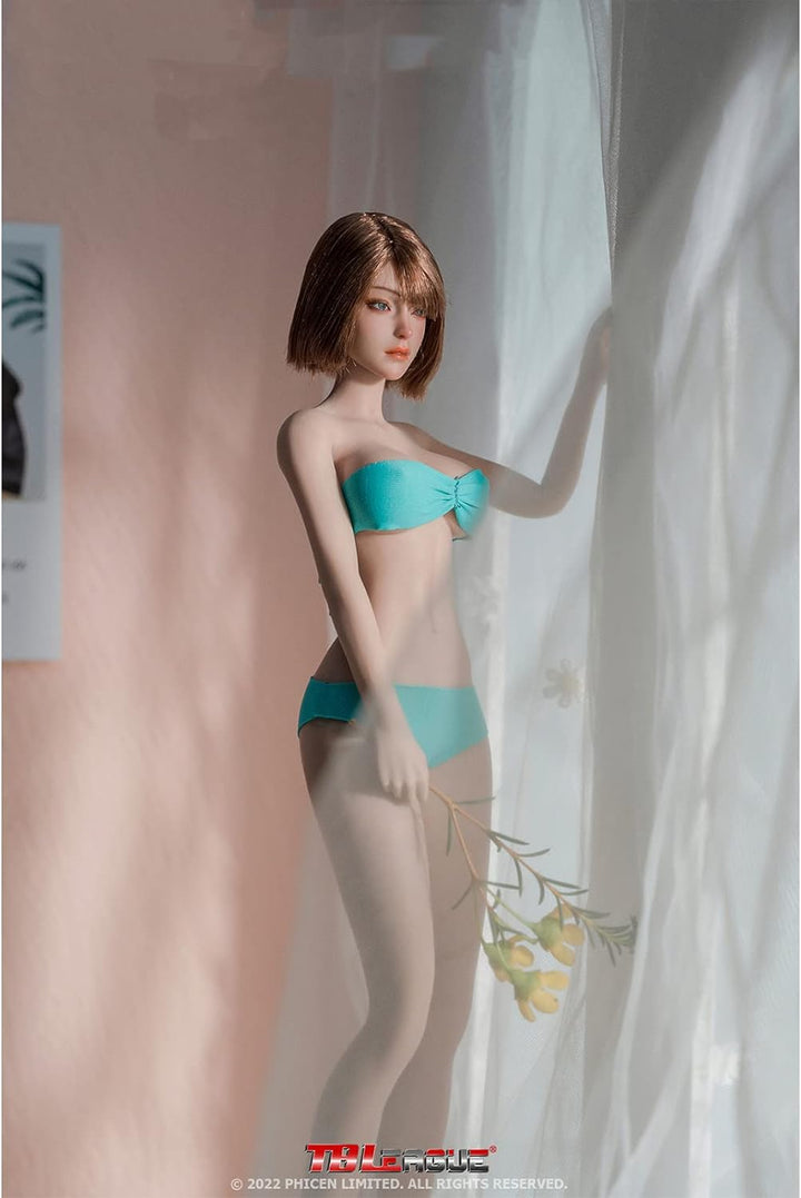OBEST TBLeague 1/6 Flexibler Weiblicher Puppenkörper,Weizenhaut,Blauer Bikini,Ohne Kopf,Abnehmbare F