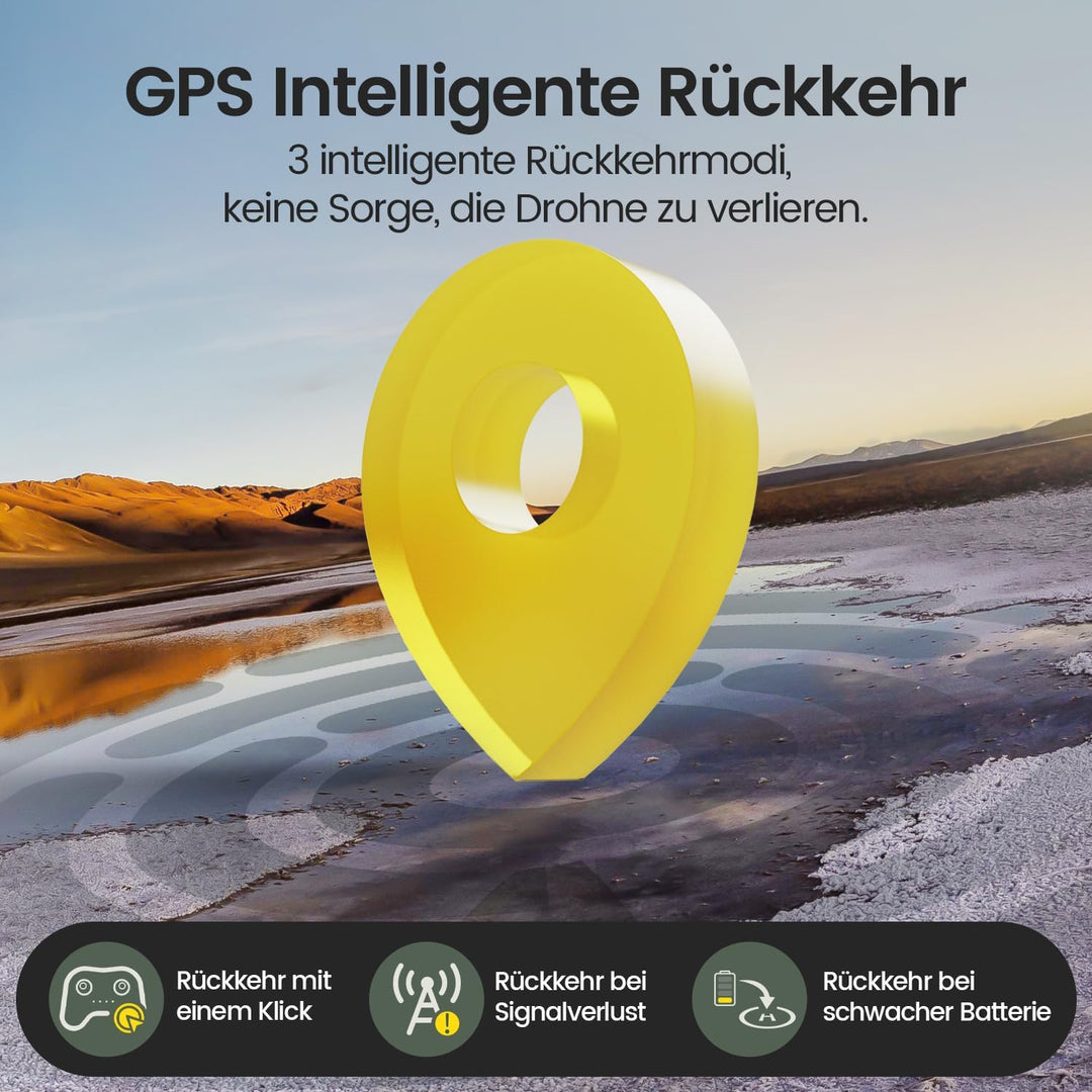 Holy Stone GPS Drohne mit Kamera 4K EIS für Erwachsene, HS175G RC Quadrocopter mit 60 Min, Lang Flug
