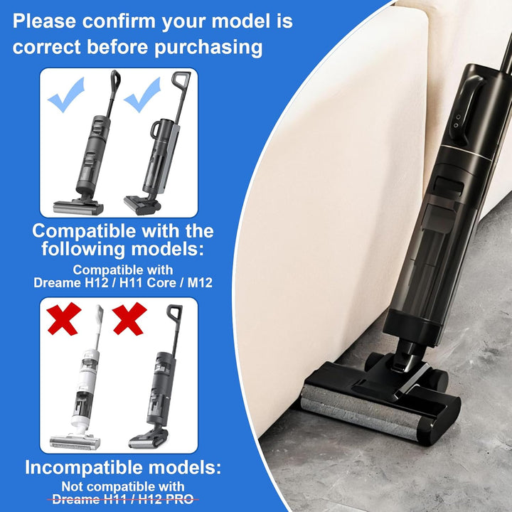 Bürstenrolle Ersatzteile für Dreame H11 Core / H12 Nass- und Trockensauger, 2 Bürstenrolle + 1 Reini