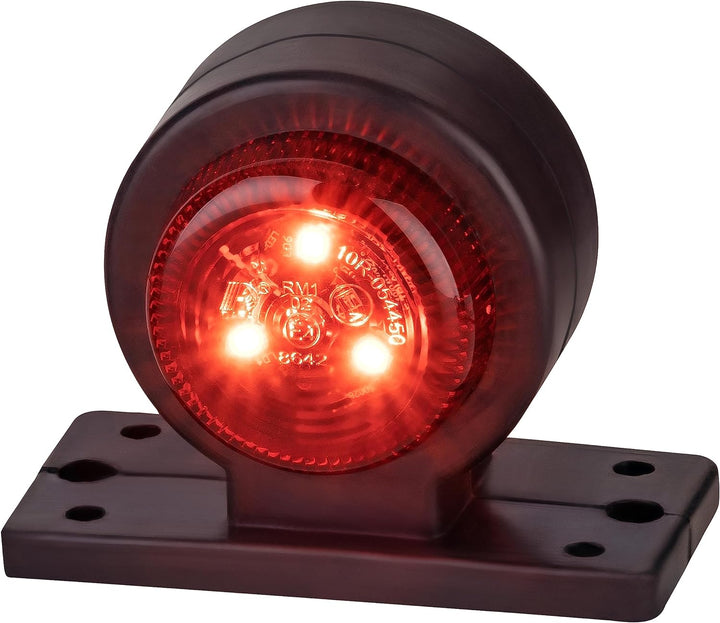 2x LED Positionsleuchte Set Rot Weiss 12-24 Volt E4-Prüfzeichen IP67 Schutzklasse mit Gummihalterung