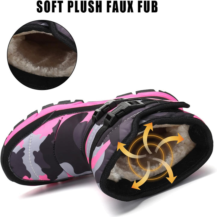Kinder Winterstiefel Jungen Schneestiefel Mädchen Warm Gefütterte Rutschfeste Winter Snowboots Outdo