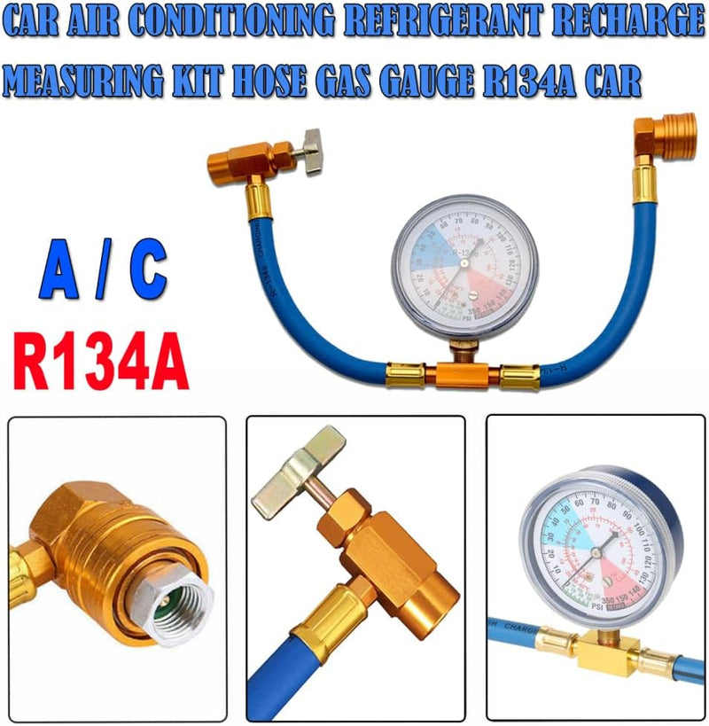 Riloer R134A AC Kfz-Klimaanlage Kältemittel Recharge Messset Schlauchlehre