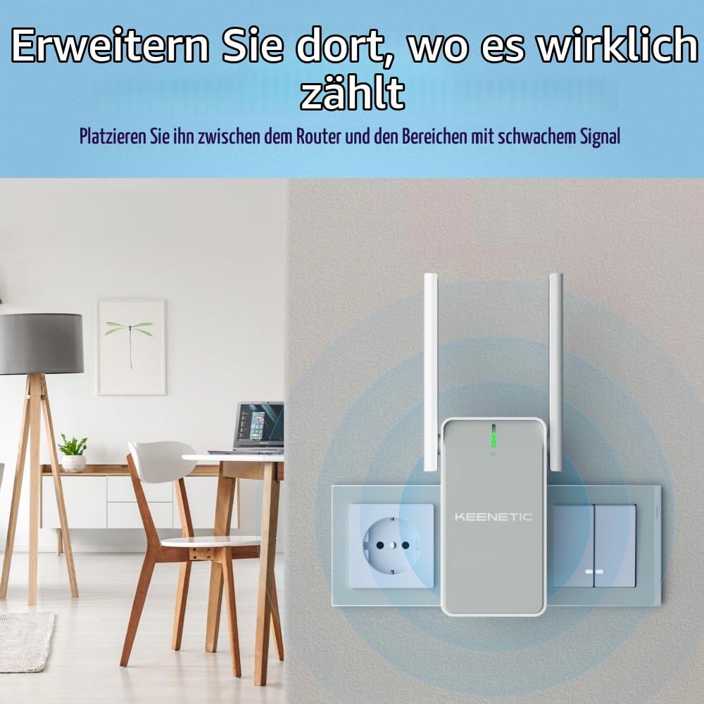 Keenetic Buddy 4 Mesh-fähiger N300-WLAN-Range-Extender mit Fast-Ethernet-Port