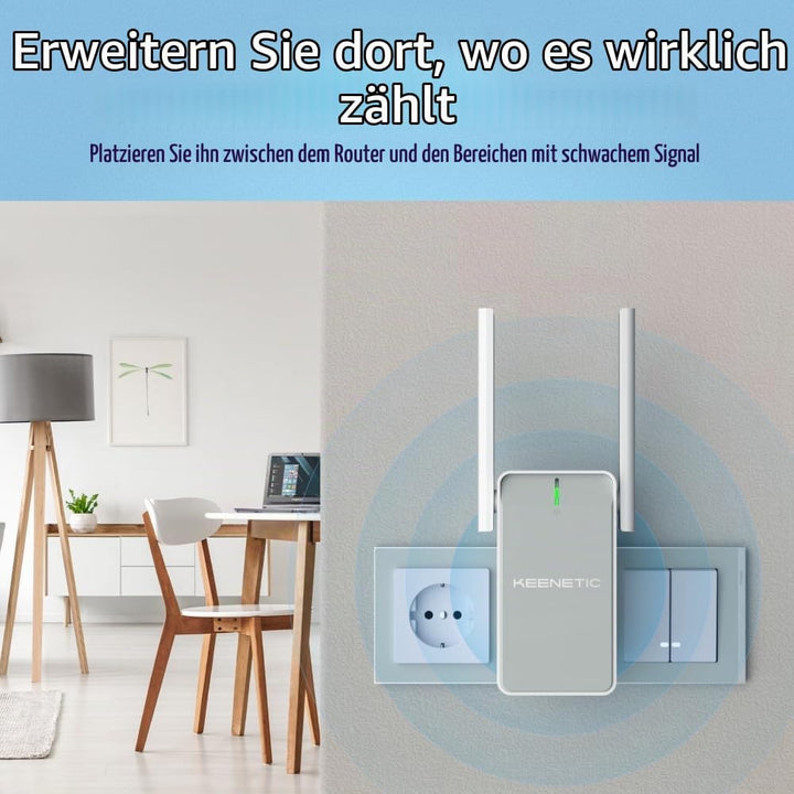 Keenetic Buddy 4 Mesh-fähiger N300-WLAN-Range-Extender mit Fast-Ethernet-Port