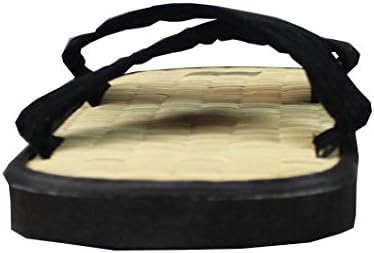original traditionelle Zoris - Reisstroh Schuhe/Slipper, Gr. 46 EU Schwarz, 46 EU Schwarz