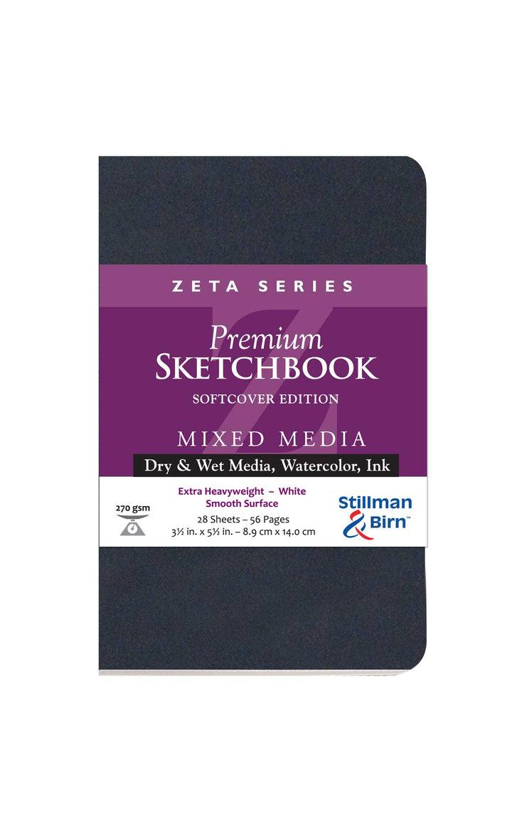 Stillman & Birn Zeta Serie Softcover Skizzenbuch 8,9 x 14 cm, 270 g/m² (extra schwer), weisses Papie
