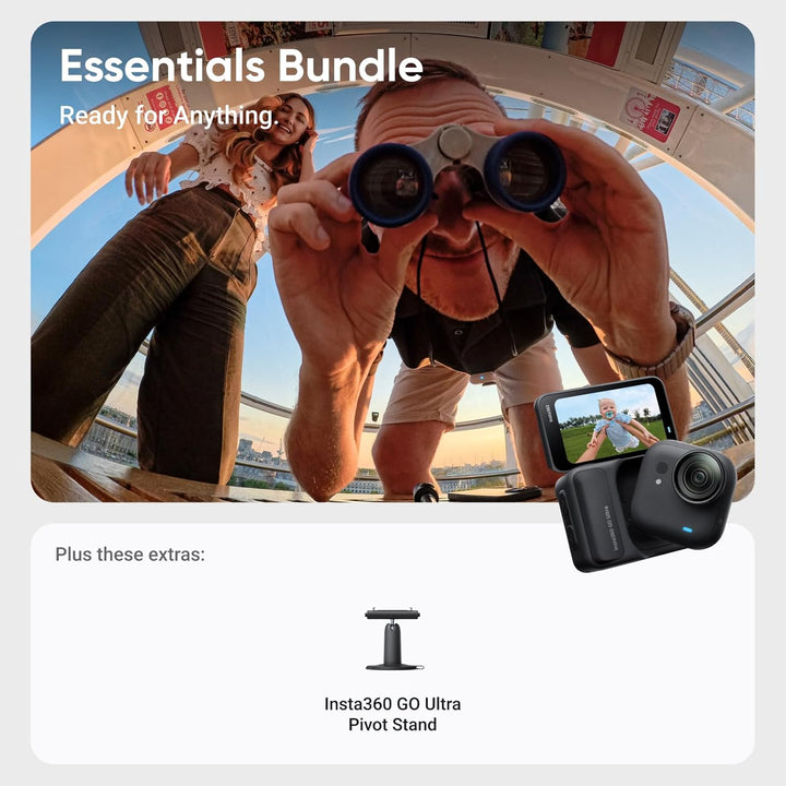 Insta360 GO Ultra Must-Have-Bundle Nachtschwarz- freihändige 4K Mini-Cam, leicht & mobil, top bei we