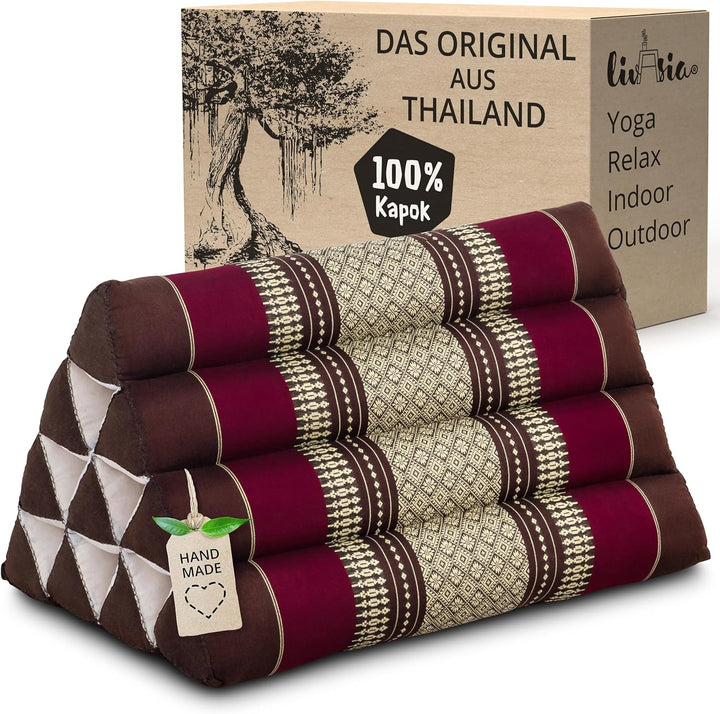 livasia Rückenstützkissen mit Muster, Dreieckskissen für den Garten, Keilkissen mit Kapok, vegan und
