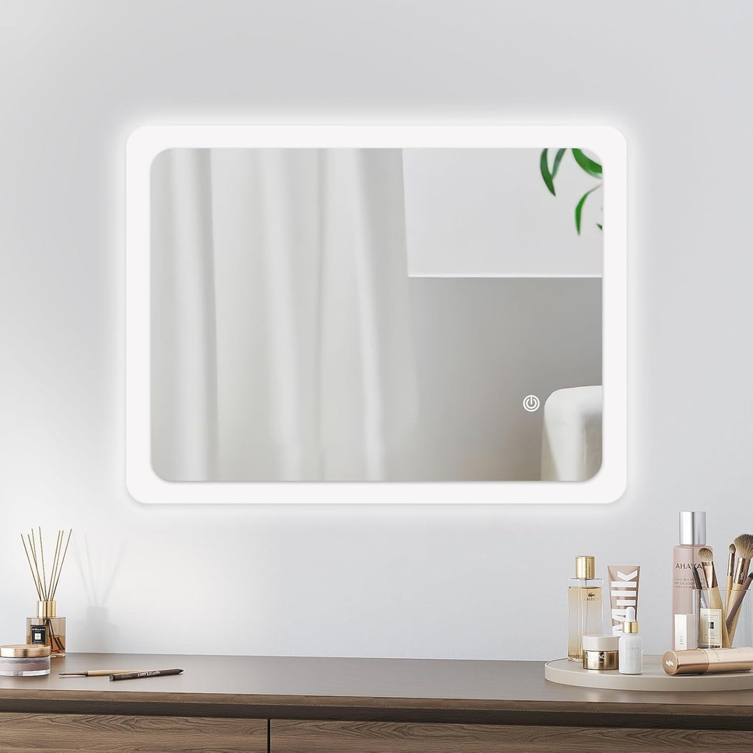 Trintion Badezimmerspiegel, 50x60cm LED Badspiegel mit Beleuchtung, Wandspiegel mit Touch-Schalter K