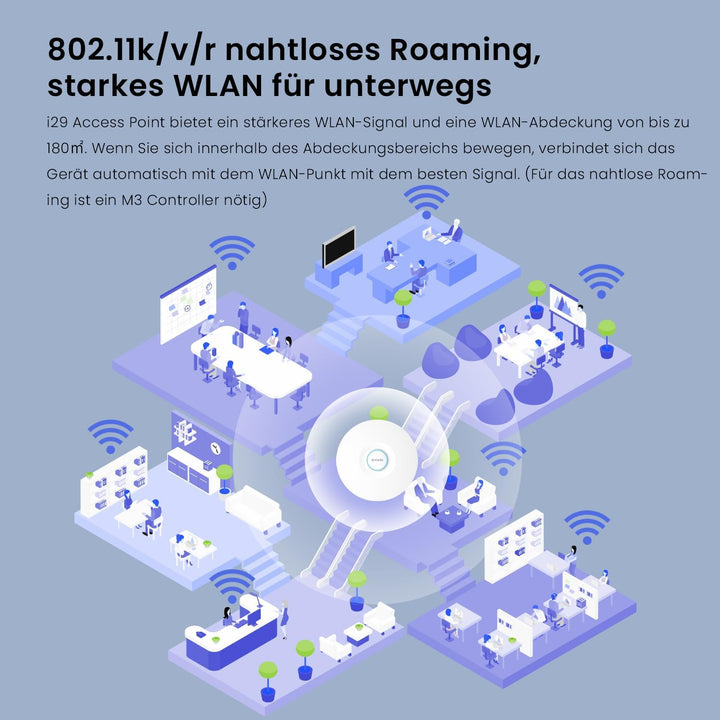 Tenda i29 AX3000 Access Point PoE WiFi 6 (802.11ax Dualband, MU-MIMO & OFDMA, 2 Gigabit Ports, WPA3,