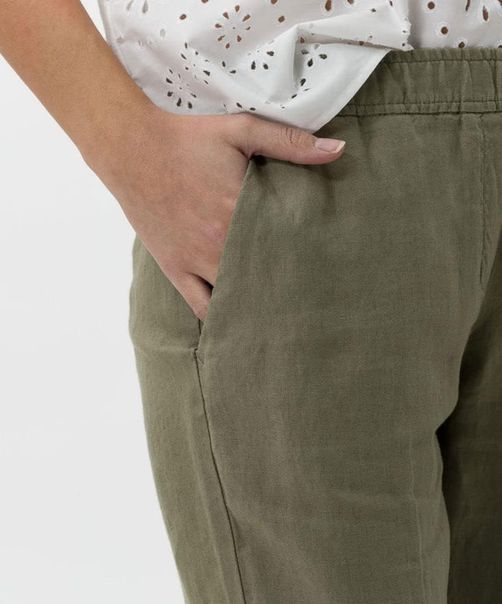 BRAX Damen Style Maron Leinenhose Hose 26W / 30L Khaki, 26W / 30L Khaki