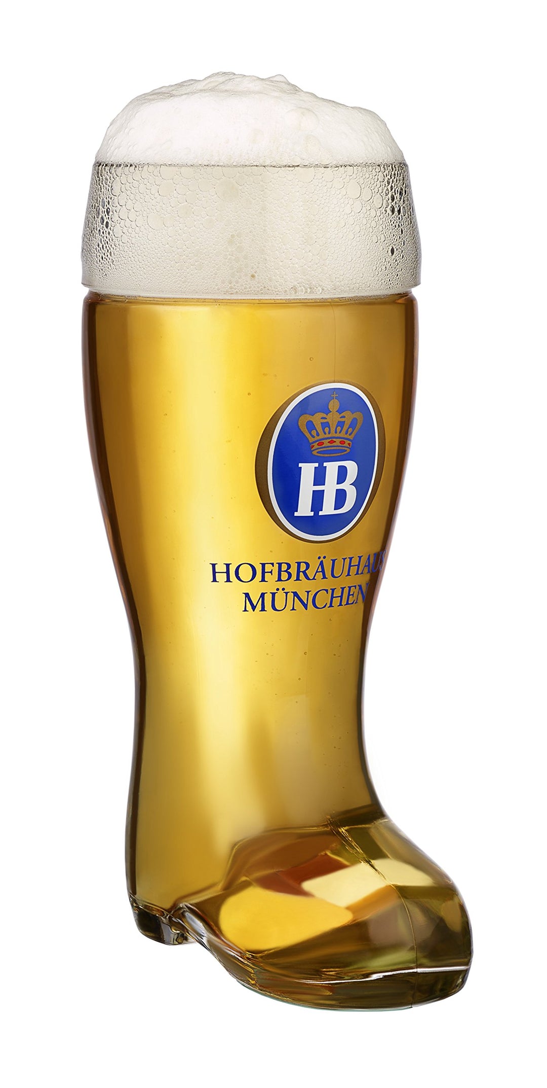 HB Hofbräuhaus München Bierkrug Hofbräuhaus München HB Glasstiefel 0,5 Liter King Werk KI 1000174