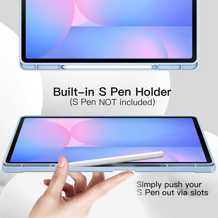 JETech Hülle für Samsung Galaxy Tab S10 FE Plus/S10 FE+ 13,1 Zoll mit S Pen Halter, Weiche TPU Tri-F