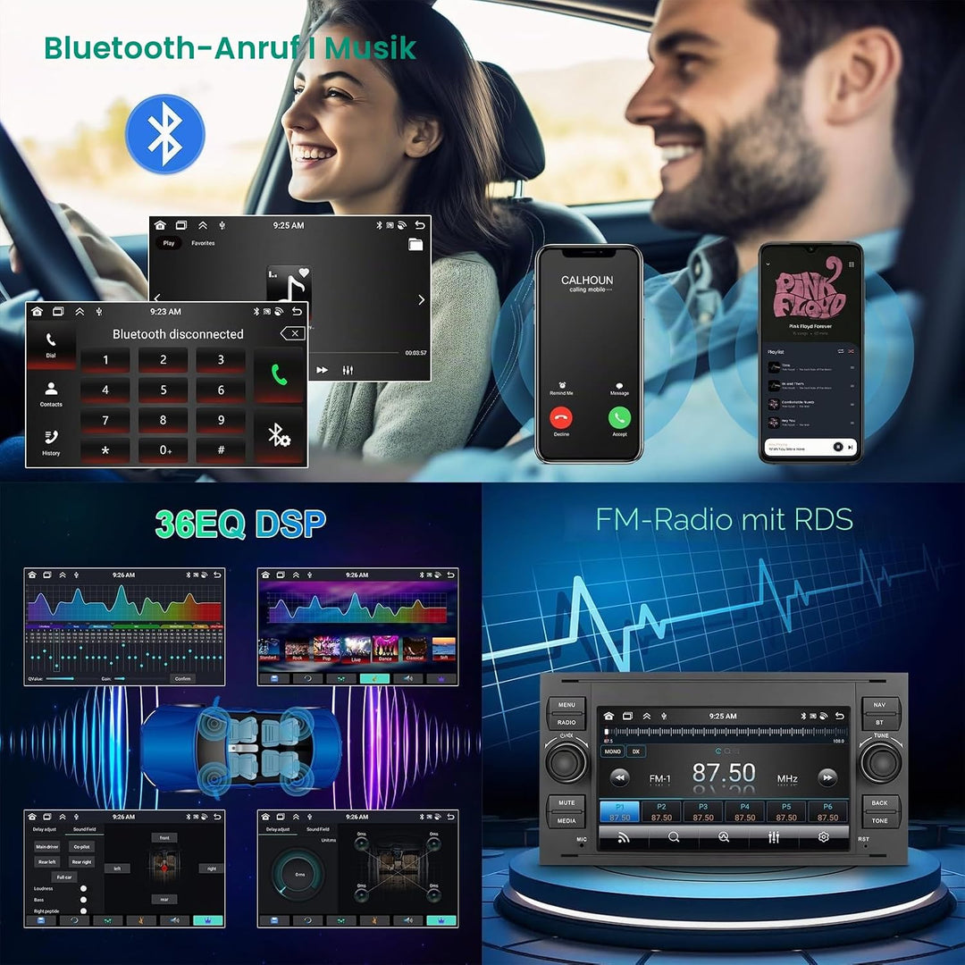 Hodozzy 8 Core 4G+64G Autoradio Android für Ford Transit Fiesta Focus Galaxy Mondeo C-Max S-Max Conn