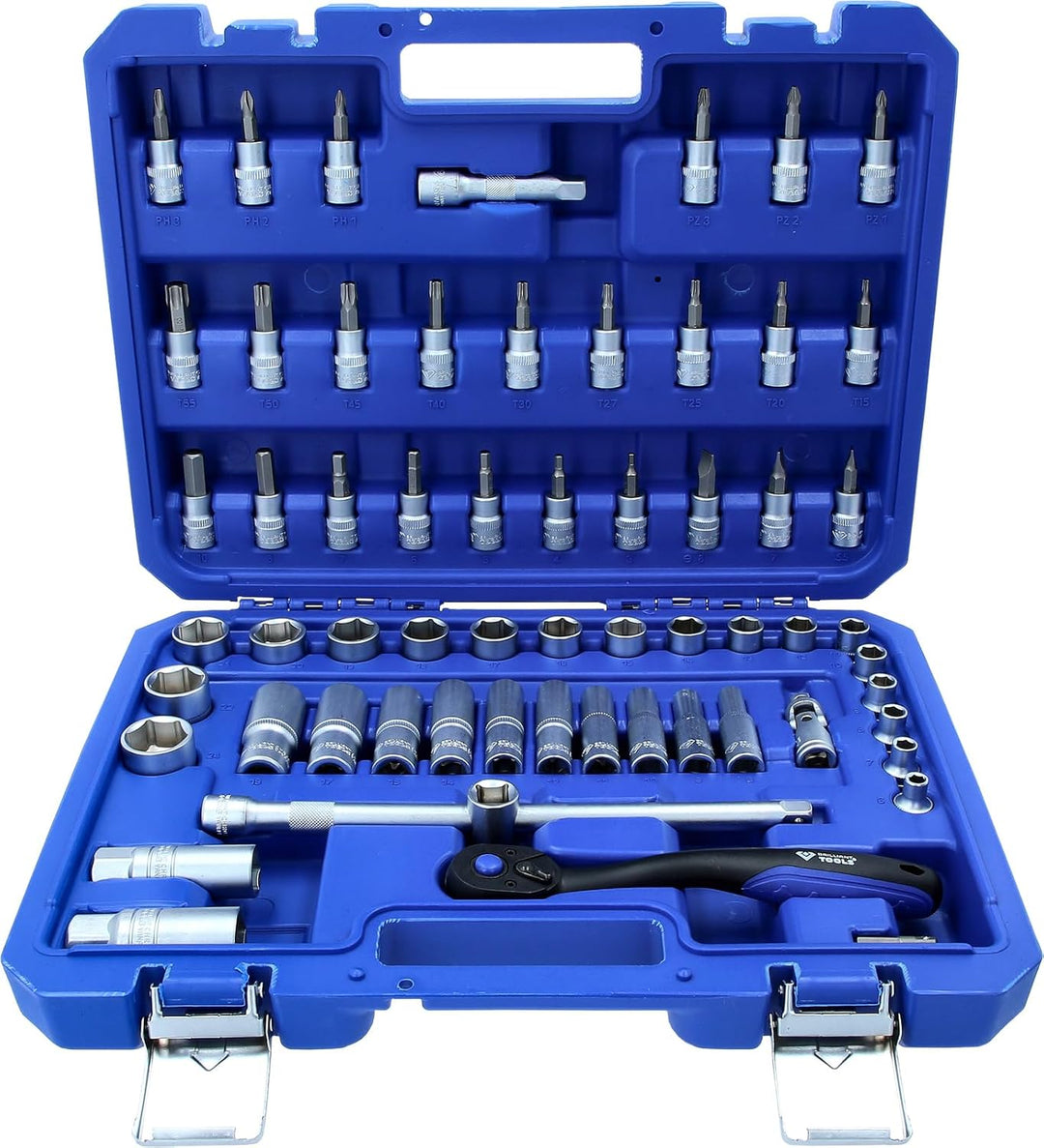 BRILLIANT TOOLS BT021061 3/8 Zoll Steckschlüssel-Satz, 61-tlg [Powered by KS TOOLS]