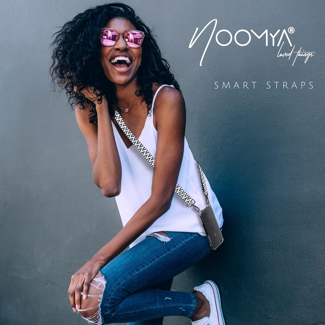 NOOMYA® Premium Fashion Handykette | Set Handyhülle iPhone 12/12 Pro & Handyband Sea Salt | Handygur