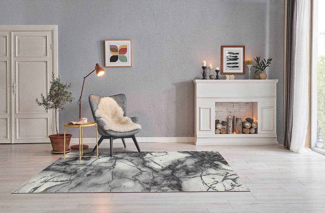 the carpet Marble Moderner Dichter Kurzflor Wohnzimmer Schlafzimmer Teppich, Designerteppich, Elegan