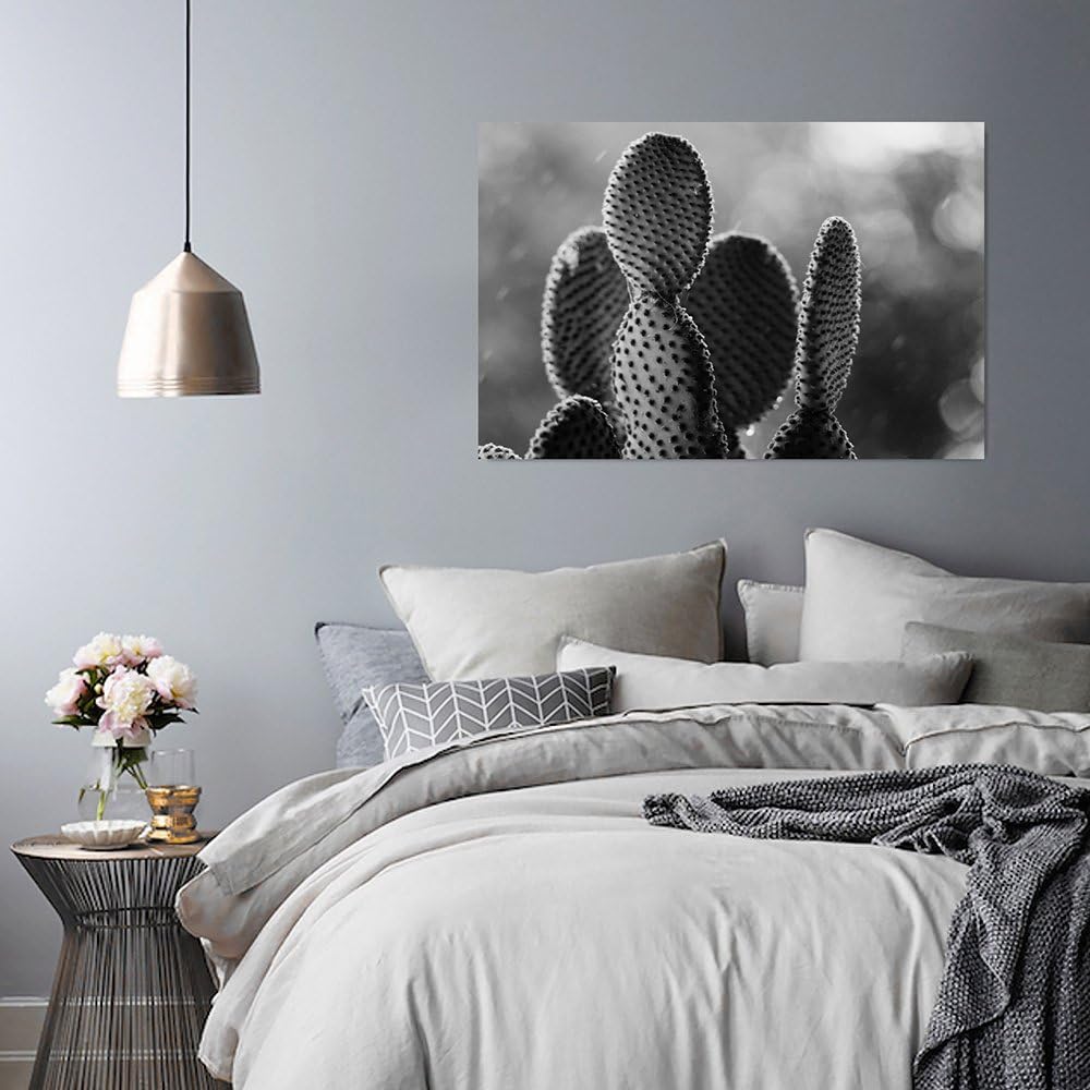 Feeby. Wandbilder - 1 Teilig- 70x100 cm - Bilder Kunstdrucke Deko Panel, KAKTUS, NATUR, SCHWARZ UND