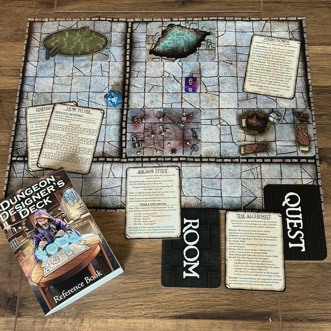 Loke Battlemats | Dungeon Designer's Deck | 100 Cards to Level Up Your Dungeon Game | RPG Accessoire