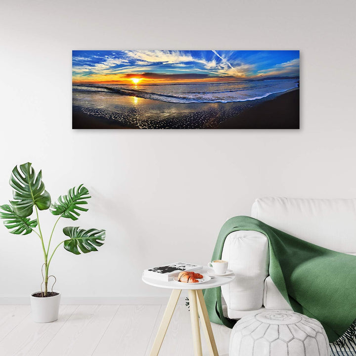 Wandbild XXL Meer Deko Kunst Bilder Landschaft Blau 150x60 cm Deko Paneel 150x60 cm Blau_a, Deko Pan