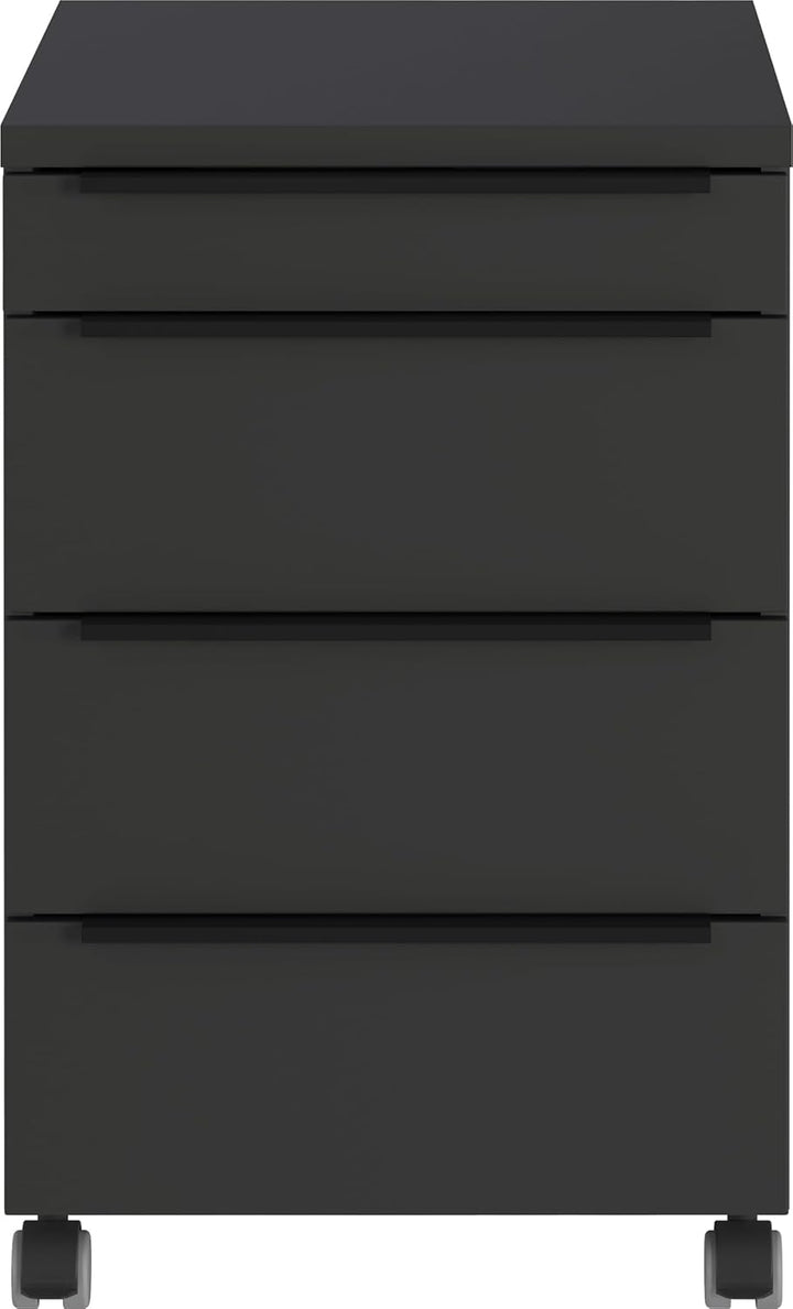 Germania Rollcontainer 4377-547, in Graphit, mit Utensilienfach, 42 x 63 x 60 cm (BxHxT), Graphit