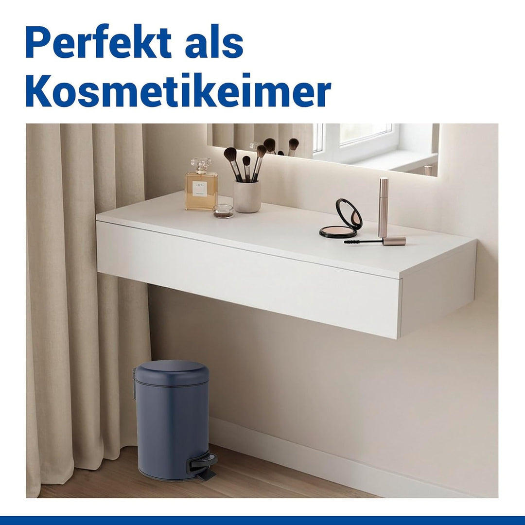 WENKO Treteimer Leman, 3 Liter, mit herausnehmbarem Einsatz, aus lackiertem Stahl, 17 x 25 x 22,5 cm