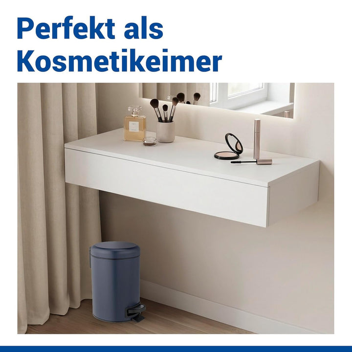 WENKO Treteimer Leman, 3 Liter, mit herausnehmbarem Einsatz, aus lackiertem Stahl, 17 x 25 x 22,5 cm