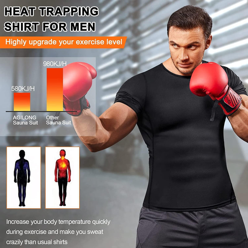 CHUMIAN Herren Sauna Weste Schweiss Sauna Shirt Saunaweste Body Shaper sport Tank Top abnehmen Fitne