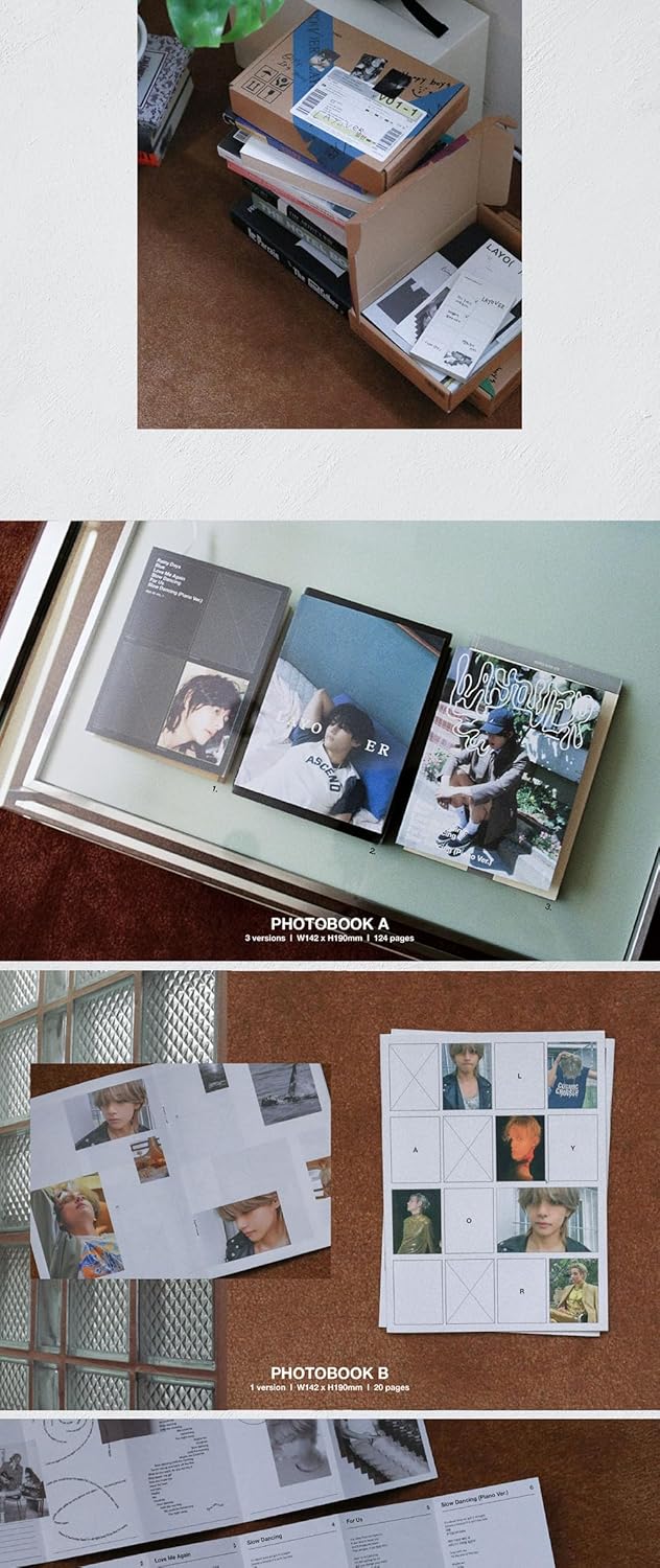 BTS V Layover 1st Solo Album Out box+Contents+Photobook+Lyric book+Photocard+etc+Tracking Sealed BAN
