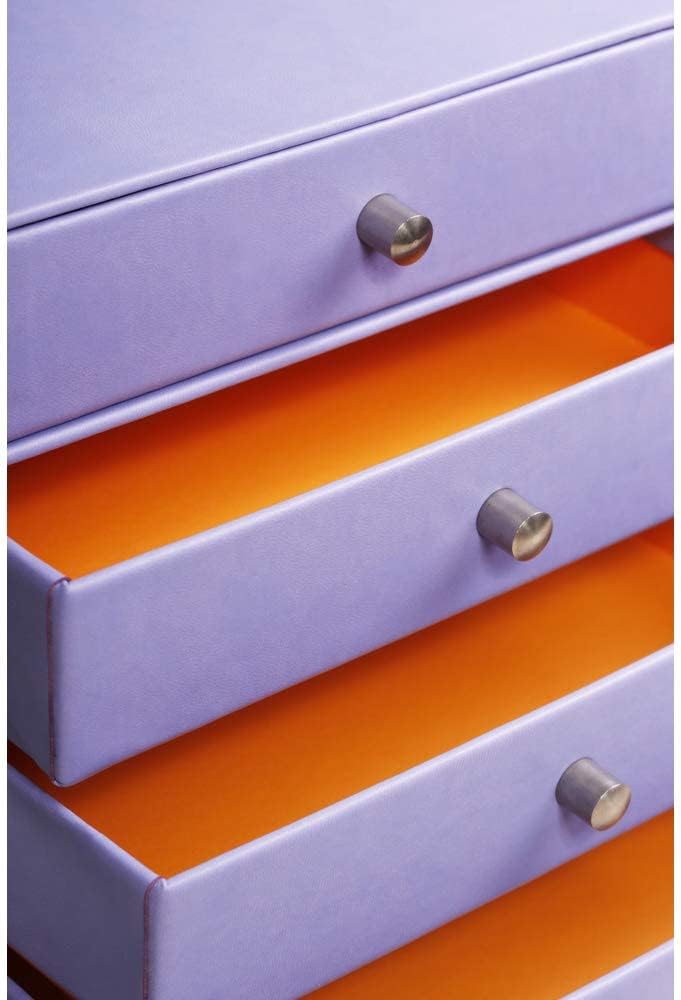 Rhodia 318869C Schubladenbox (mit 4 Schubladen, Griffe aus Metall, Kunstleder, elegant und praktisch