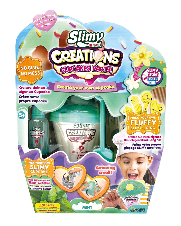 SLIMY Creations Cupcakes Party - Original Slime Kreativ-Set mit Knetformen, verschiedenen Spielmasse