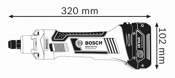 Bosch Professional 18V System Akku Geradschleifer GGS 18 V-LI (Leerlaufdrehzahl 22.000 min-1, ohne A