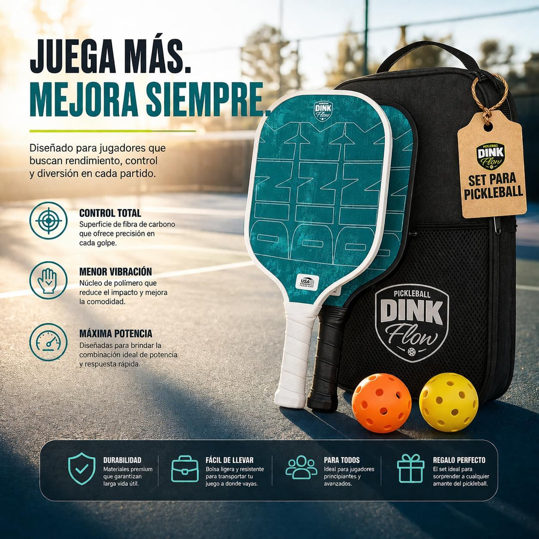 Pickleball-Schläger-Set mit 2 Schlägern aus Kohlefaser, 4 Bällen und Tasche, Pickleball-Schläger, id