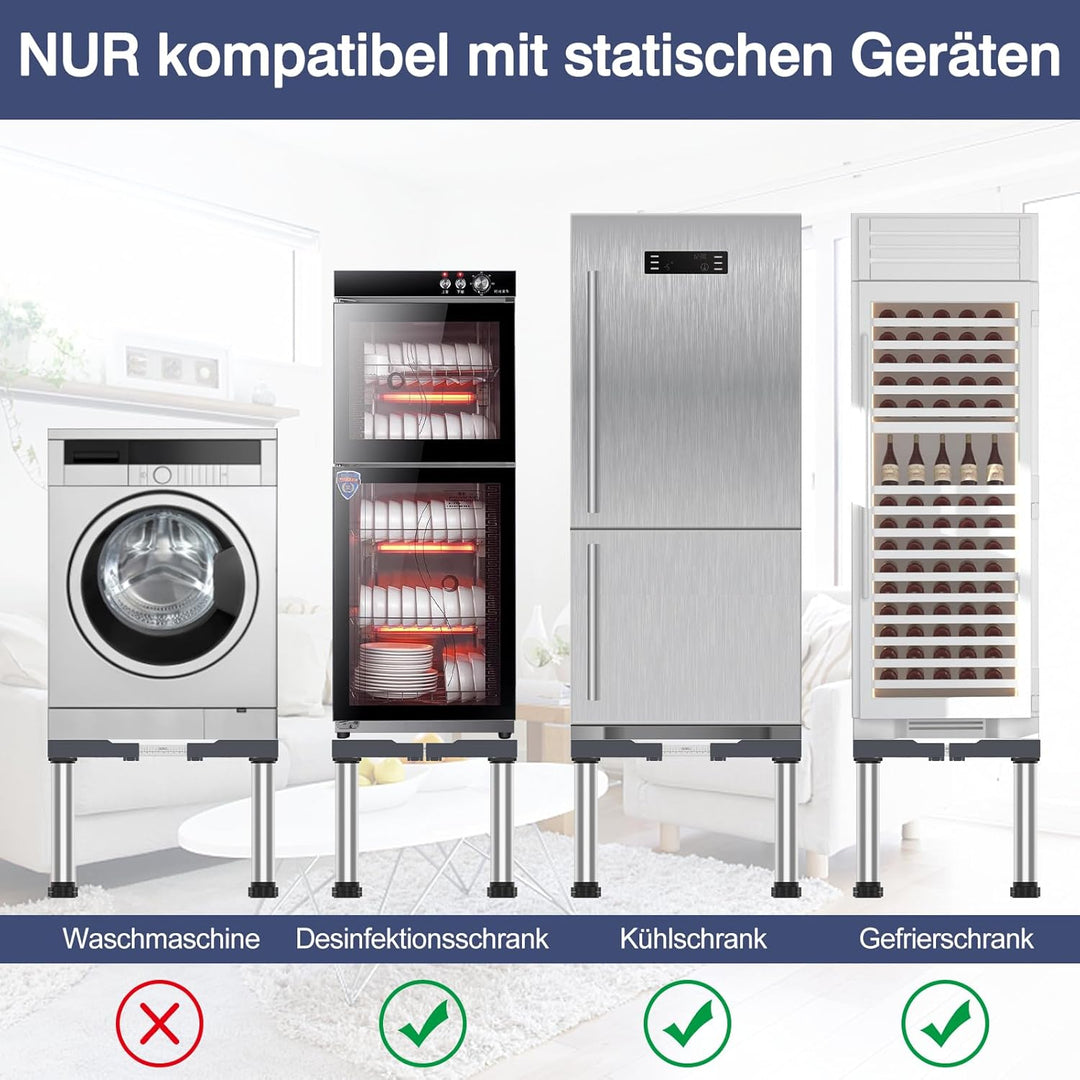 DEWEL Untergestell Kühlschrank erhöhung Höhe 33-36cm Verstellbare unterschrank kühlschrank sockel fü