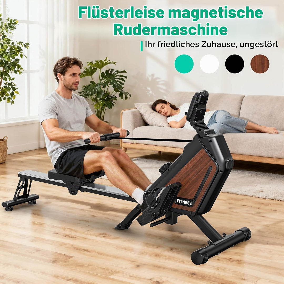Magnetisches Rudergerät für Zuhause - 16 Stufen Widerstand (, Holzmaserung